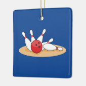 Bowling Ball Strike Skittles Keramikornament (Links)
