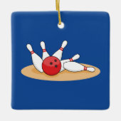 Bowling Ball Strike Skittles Keramikornament (Vorderseite)