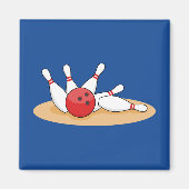 Bowling Ball Strike Skittles Magnet (Vorne)