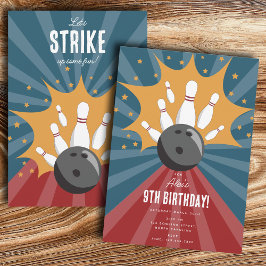 Bowling Ball Strike Up Some Fun Kids Birthday Einladung