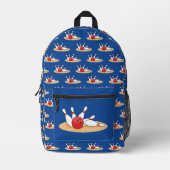 Bowling Ball Strikte Skittles Muster Bedruckter Rucksack (Vorderseite)