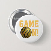 Bowling Ball Tiger Gelb Button (Vorne & Hinten)