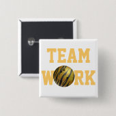 Bowling Ball Tiger Gelb Button (Vorne & Hinten)