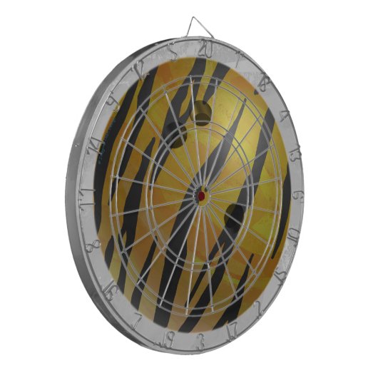 Bowling Ball Tiger Gelb Dartscheibe (Vorderseite Links)