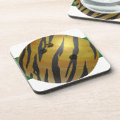 Bowling Ball Tiger Gelb Getränkeuntersetzer (Linke Seite)