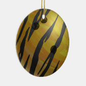 Bowling Ball Tiger Gelb Keramikornament (Rechts)