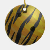 Bowling Ball Tiger Gelb Keramikornament (Vorne)