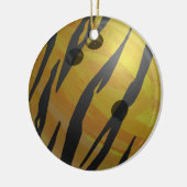Bowling Ball Tiger Gelb Keramikornament (Links)