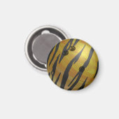 Bowling Ball Tiger Gelb Magnet (Vorderseite/Rückseite)