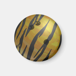 Bowling Ball Tiger Gelb Magnet
