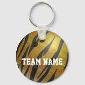 Bowling Ball Tiger Gelb Schlüsselanhänger (Vorderseite)