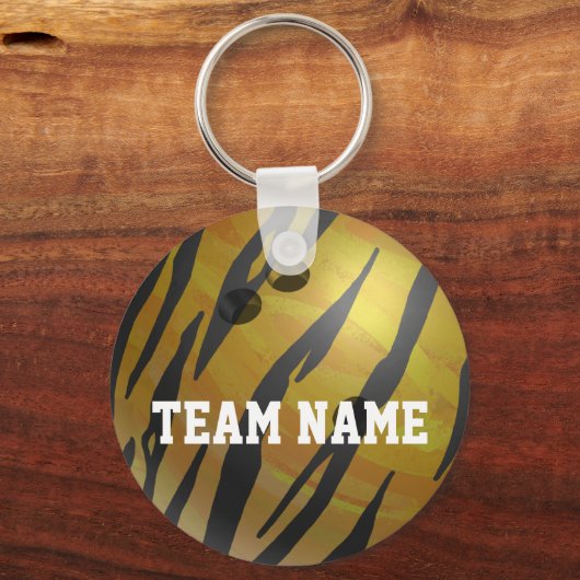 Bowling Ball Tiger Gelb Schlüsselanhänger (Vorderseite)
