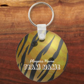 Bowling Ball Tiger Gelb Schlüsselanhänger (Vorderseite)