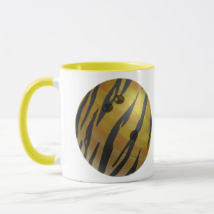 Bowling Ball Tiger Gelb Tasse