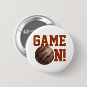 Bowling Ball Tiger Orange Button (Vorne & Hinten)