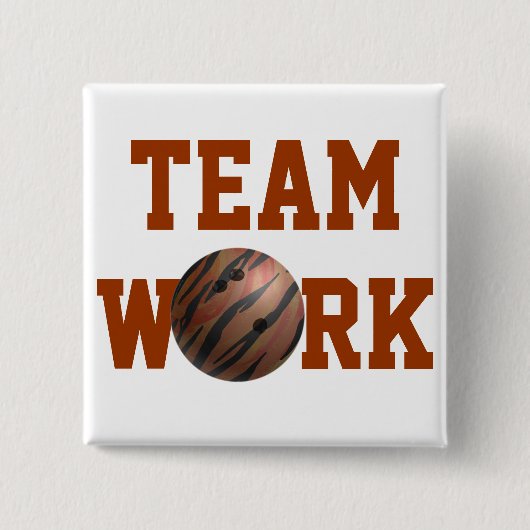 Bowling Ball Tiger Orange Button (Vorderseite)