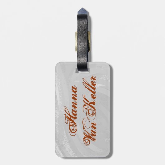 Bowling Ball Tiger Orange Gepäckanhänger (Rückseite vertikal)