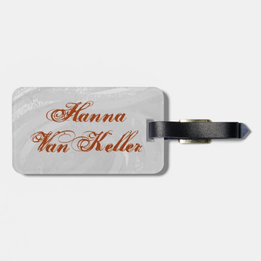 Bowling Ball Tiger Orange Gepäckanhänger (Rückseite horizontal)