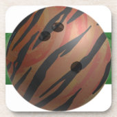 Bowling Ball Tiger Orange Getränkeuntersetzer (Vorderseite)