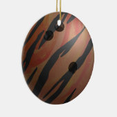 Bowling Ball Tiger Orange Keramikornament (Rechts)