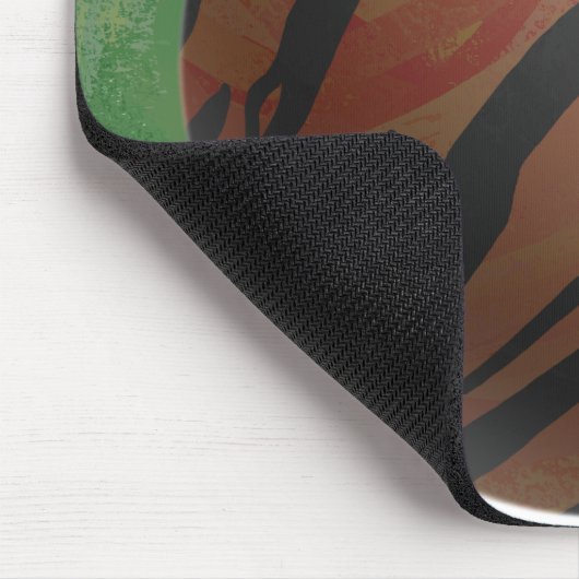 Bowling Ball Tiger Orange Mousepad (Ecke)