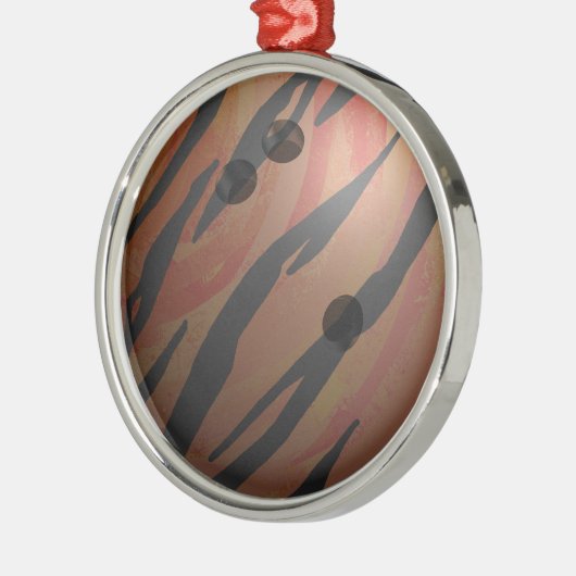 Bowling Ball Tiger Orange Ornament Aus Metall (Links)