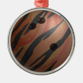 Bowling Ball Tiger Orange Ornament Aus Metall (Vorne)