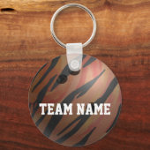 Bowling Ball Tiger Orange Schlüsselanhänger (Vorderseite)