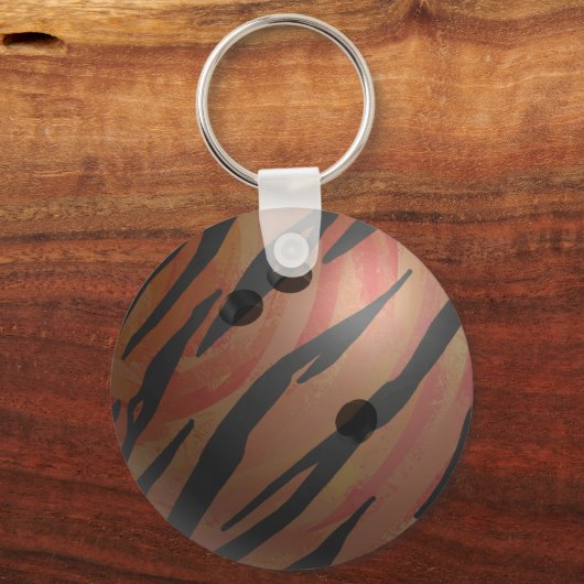 Bowling Ball Tiger Orange Schlüsselanhänger (Vorderseite)