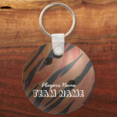 Bowling Ball Tiger Orange Schlüsselanhänger (Vorderseite)