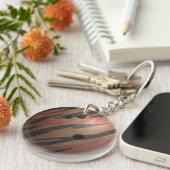 Bowling Ball Tiger Orange Schlüsselanhänger (Vorderseite rechts)