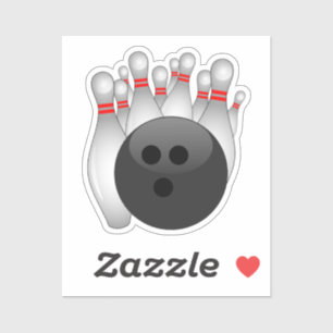 Bowling Ball und Bowling Button Aufkleber
