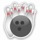 Bowling Ball und Bowling Button Aufkleber (Vorderseite)