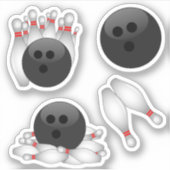 Bowling Ball und Bowling Buttone Aufkleber (Vorderseite)