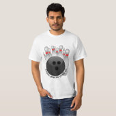 Bowling Ball und Bowling Buttone T-Shirt (Vorne ganz)