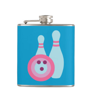 Bowling Ball und Buttone Flachmann