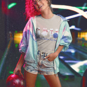 Bowling Ball und Buttone Graphic Custom Message T-Shirt