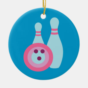 Bowling Ball und Buttone Keramikornament