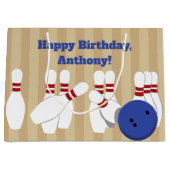 Bowling Ball und Buttone Personalisiert Große Geschenktüte (Vorderseite)