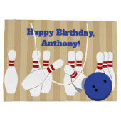 Bowling Ball und Buttone Personalisiert Große Geschenktüte (Rückseite)