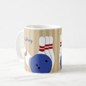 Bowling Ball und Buttone Personalisiert Kaffeetasse (Vorderseite Links)