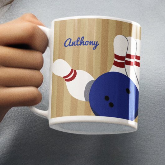Bowling Ball und Buttone Personalisiert Kaffeetasse