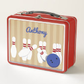 Bowling Ball und Buttone Personalisiert Metall Brotdose (Vorderseite)