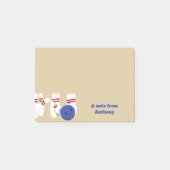 Bowling Ball und Buttone Personalisiert Post-it Klebezettel (Vorderseite)