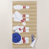 Bowling Ball und Buttone Personalisiert Strandtuch (Vorderseite)