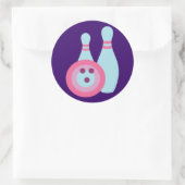 Bowling Ball und Buttone Runder Aufkleber (Tasche)
