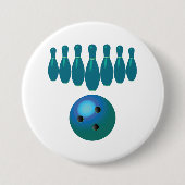 Bowling Ball und Buttone Spaß beim Sport Button (Vorderseite)
