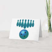 Bowling Ball und Buttone Spaß beim Sport Karte (Vorderseite)