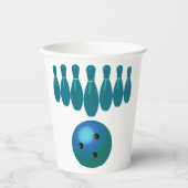 Bowling Ball und Buttone Spaß beim Sport Pappbecher (Vorderseite)