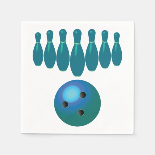 Bowling Ball und Buttone Spaß beim Sport Serviette (Vorderseite)